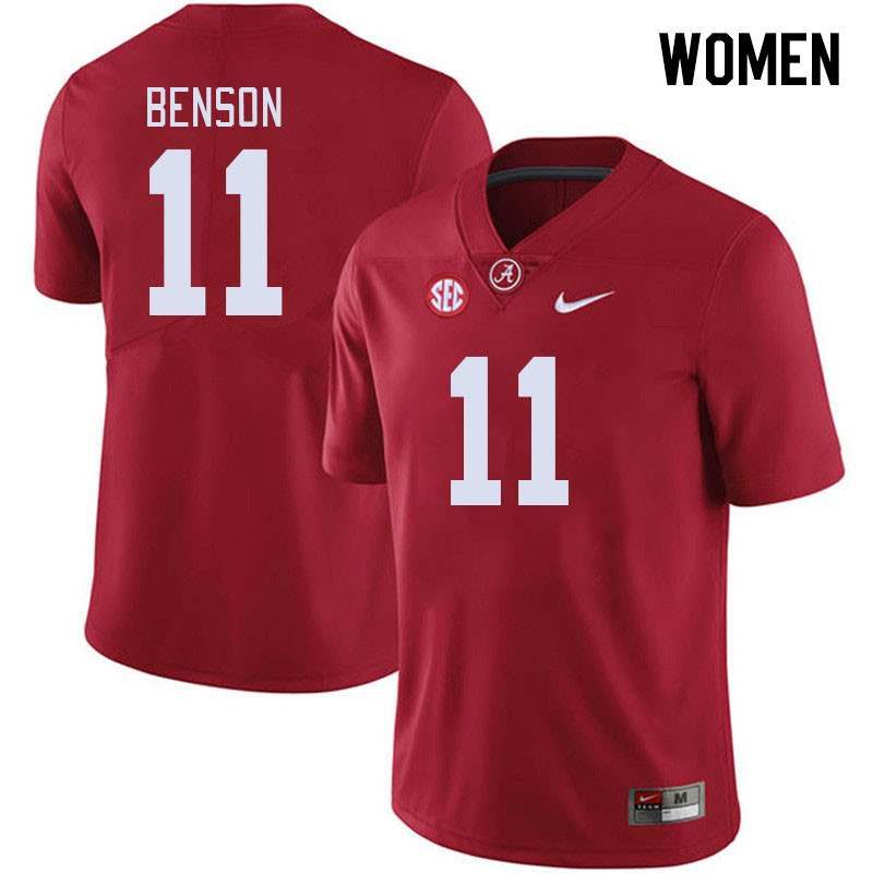 Women #11 Malik Benson Alabama Crimson Tide College Footabll Jerseys Stitched-Crimson